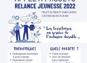 Appel à projets de coopération France-Québec "Relance Jeunesse 2022"