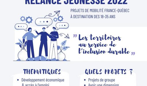 Appel à projets de coopération France-Québec "Relance Jeunesse 2022"